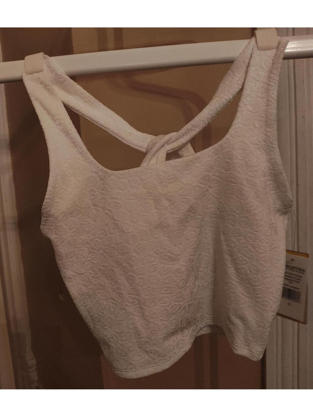 NWT - Eleven Venus Williams tank cropped white leopard S
